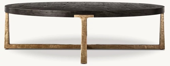 Modern Wood Top Round Coffee Table 300mm With Stainless Steel Material