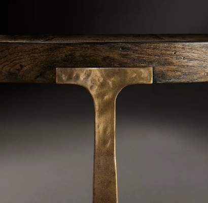 Modern Wood Top Round Coffee Table 300mm With Stainless Steel Material