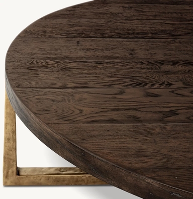 Modern Wood Top Round Coffee Table 300mm With Stainless Steel Material