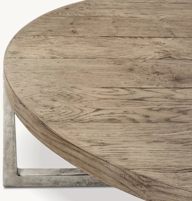 Modern Wood Top Round Coffee Table 300mm With Stainless Steel Material
