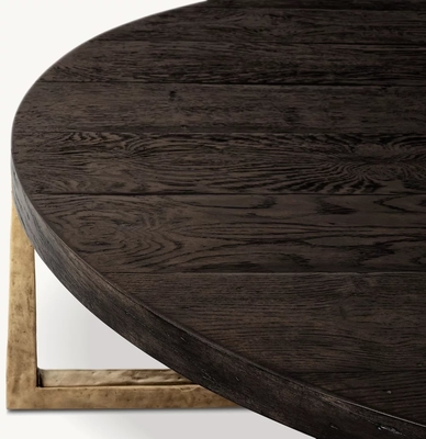 Modern Wood Top Round Coffee Table 300mm With Stainless Steel Material