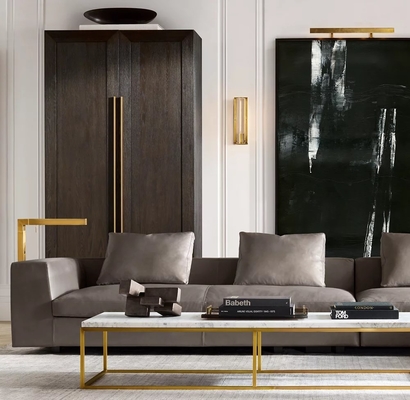 Stainless Steel And Sintered Stone Top Coffee Table Furniture For Modern Homes