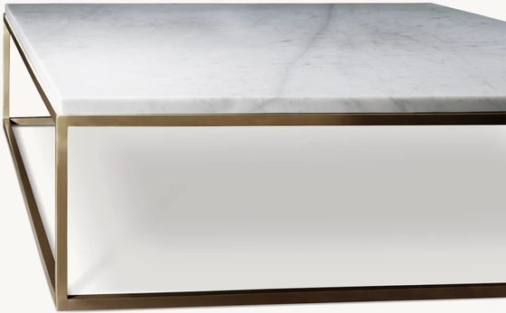 Homes Coffee Table Furniture With Customizable Size Stainless Steel And Sintered Stone Top