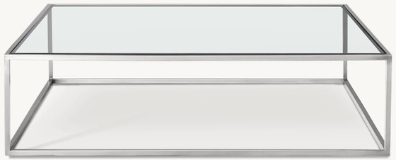 Customizable Modern Coffee Table Furniture With Stainless Steel And Glass Top