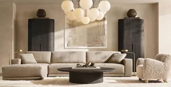 Living Room Solid Wood Coffee Table Furniture With Stainless Steel And Ceramic Top