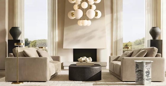 Modern Luxury Solid Wood Living Room Coffee Table With Stainless Steel And Ceramic Top