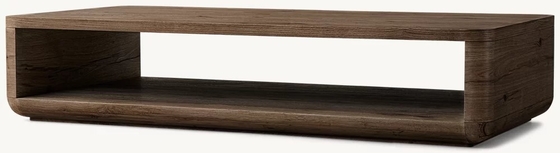 Living Room Solid Wood Coffee Table Modern Furniture With Stainless Steel And Ceramic Top