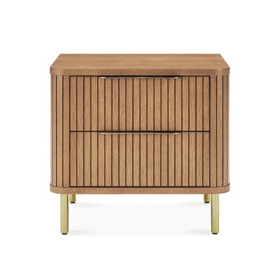 Vintage Solid Wood Bedside Table Furniture Bedroom Bedside Cabinet With Metal Foot