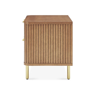 Vintage Solid Wood Bedside Table Furniture Bedroom Bedside Cabinet With Metal Foot