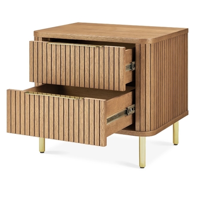 Vintage Solid Wood Bedside Table Furniture Bedroom Bedside Cabinet With Metal Foot
