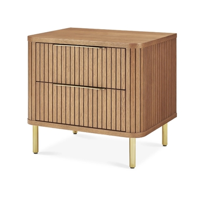 Vintage Solid Wood Bedside Table Furniture Bedroom Bedside Cabinet With Metal Foot