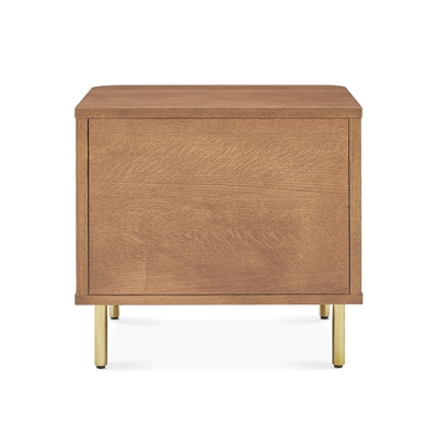 Vintage Solid Wood Bedside Table Furniture Bedroom Bedside Cabinet With Metal Foot
