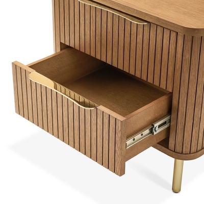 Vintage Solid Wood Bedside Table Furniture Bedroom Bedside Cabinet With Metal Foot
