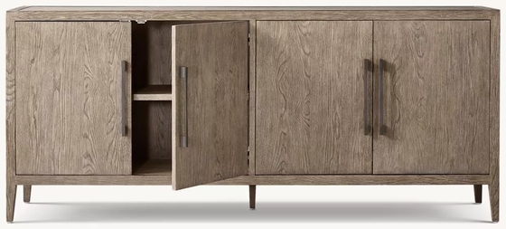 Modern Bedroom Console Table Furniture With Walnut Finish And Roller Shutter Door Cabinet