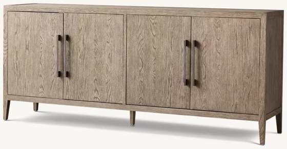 Modern Bedroom Console Table Furniture With Walnut Finish And Roller Shutter Door Cabinet