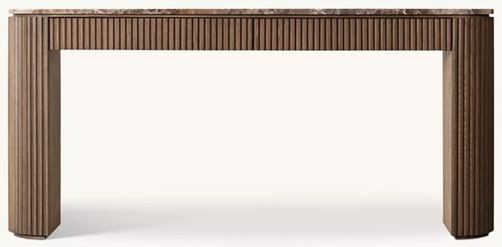 Modern Bedroom Walnut Console Table With Roller Shutter Door Cabinet