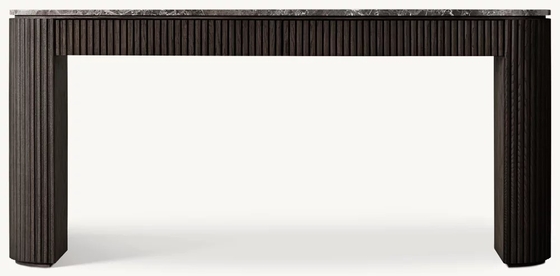 Modern Bedroom Walnut Console Table With Roller Shutter Door Cabinet