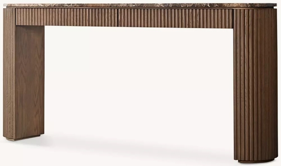 Modern Bedroom Walnut Console Table With Roller Shutter Door Cabinet