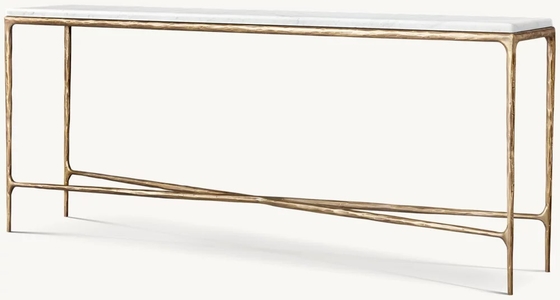 Bedroom Functional Console Table Furniture With Stainless Steel And Glass Top