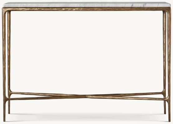 Bedroom Functional Console Table Furniture With Stainless Steel And Glass Top