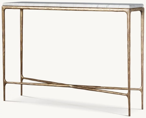 Bedroom Functional Console Table Furniture With Stainless Steel And Glass Top