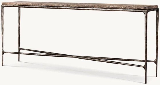 Bedroom Functional Console Table Furniture With Stainless Steel And Glass Top