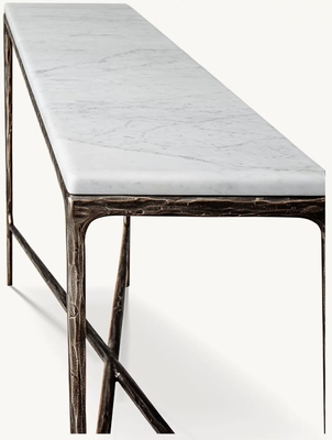 Bedroom Functional Console Table Furniture With Stainless Steel And Glass Top