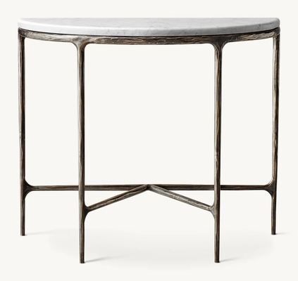 Bedroom Modern Console Table With Stainless Steel And Sintered Stone / Wood Top