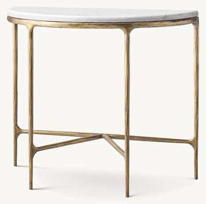 Bedroom Modern Console Table With Stainless Steel And Sintered Stone / Wood Top