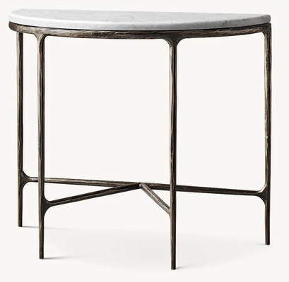 Bedroom Modern Console Table With Stainless Steel And Sintered Stone / Wood Top