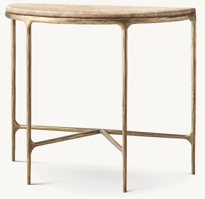 Bedroom Modern Console Table With Stainless Steel And Sintered Stone / Wood Top