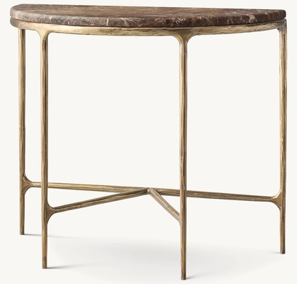 Bedroom Modern Console Table With Stainless Steel And Sintered Stone / Wood Top